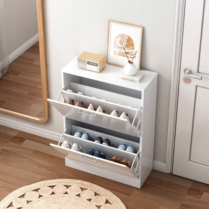 Armadio per scarpe bianco scaffale per scarpe cassettiera guardaroba loft moderno 60 cm