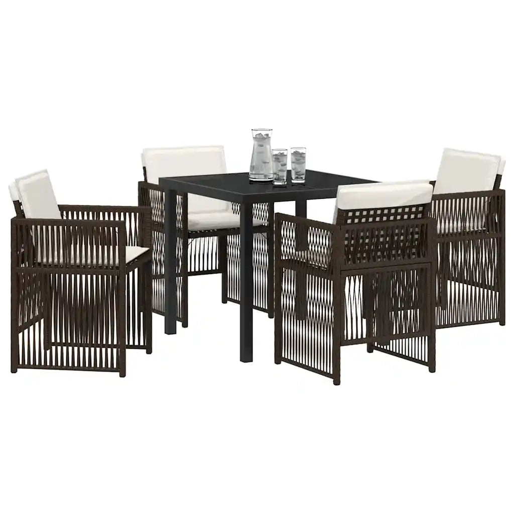 Set da Pranzo per Giardino 5 pcs Marrone 3380657