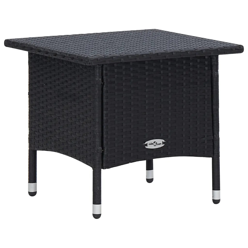 Set Divani da Giardino 3 pz con Cuscini in Polyrattan Nero 3059371