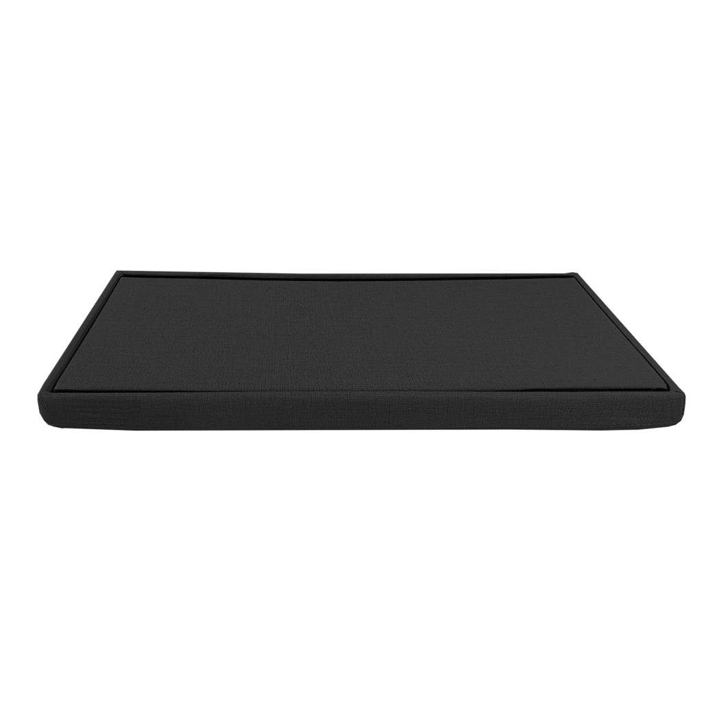 Puff Ottomano Portaoggetti Rettangolare in Tessuto Pieghevole 76x38x38cm | Nyana Casa | Stile ottomano | Tessuto Resistente | Nero, grigio e beige