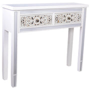 Mobile da ingresso in legno e vetro con 2 cassetti 95x26x80