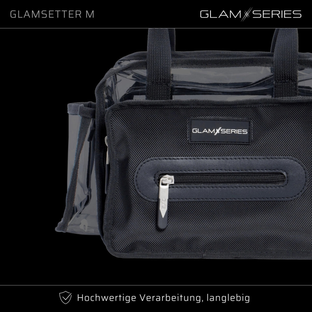 GlamSeries GlamSetter M Borsa per trucco 230 x 120 x 180 mm, beauty case trasparente con diverse opzioni di trasporto