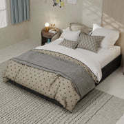 Letto Contenitore Imbottito ¨C MINIMAL ¨C Velluto Grigio 140x200 cm