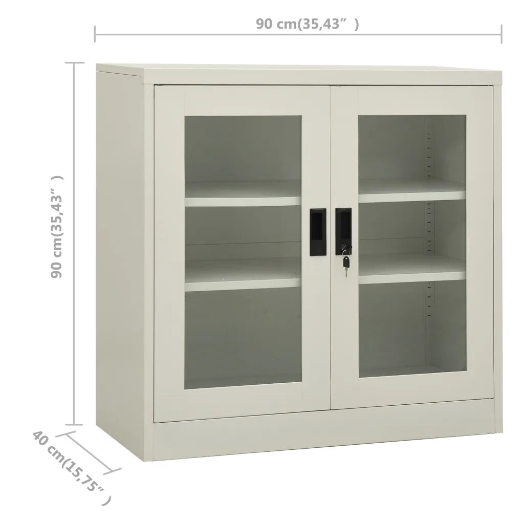 Armadio per Ufficio Grigio Chiaro 90x40x90 cm in Acciaio 335931