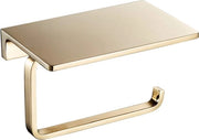 Tissue Rolhouder da Bagno in Messing con Stile Hotel Superiore con Alloggiamento per Telefono cellulare e Finitura a Specchio d'Oro