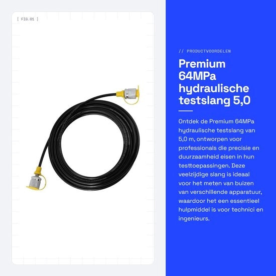 Testa Idraulica 64MPa - 5,0 m - Connettore Femmina - Duraturo - Temperatura -40℃ a 120℃ - Pressione Massima 160 MPa - Peso Ridotto 172g
