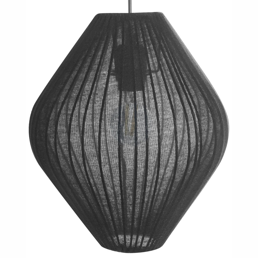 Lampada a sospensione con paralume in tessuto nero Design moderno Lampada da soggiorno