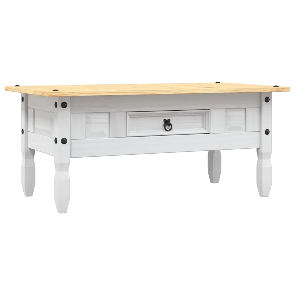 Tavolino Caffé Pino Messicano Corona Range Bianco 100x55x44 cm 282626