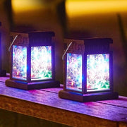 Lanterne solari appese per giardino, 2 pezzi, cavi di illuminazione LED colorati per giardino, terrazza, cortile e piscina