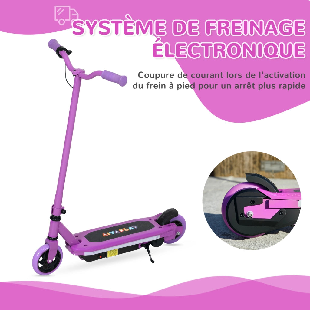 Monopattino Elettrico per Bambini ¨C zephmum ¨C Viola, 6-14 Anni, 10 km/h, Luci LED