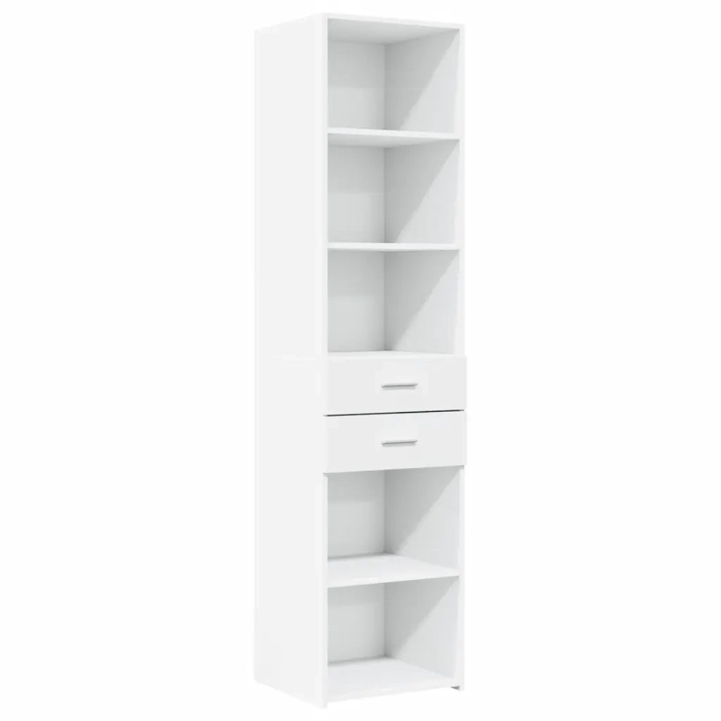 Credenza-Buffet-Armadio da cucina Bianca 45x42,5x185 cm in Legno Multistrato 269003