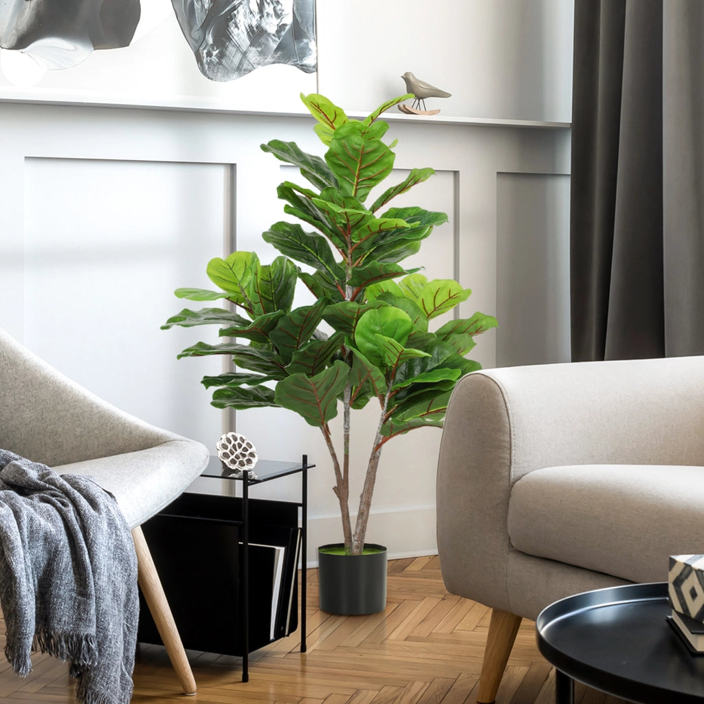 Ficus Lyrata artificiale 110cm ¨C zephmum ¨C pianta finta in vaso decorazione