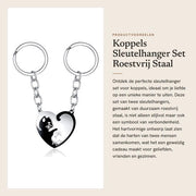 Impugnatura a forma di cuore - Set di 2 - Acciaio inossidabile - Duraturo - Ideale come regalo per gli appassionati - Cinturino per chiavi