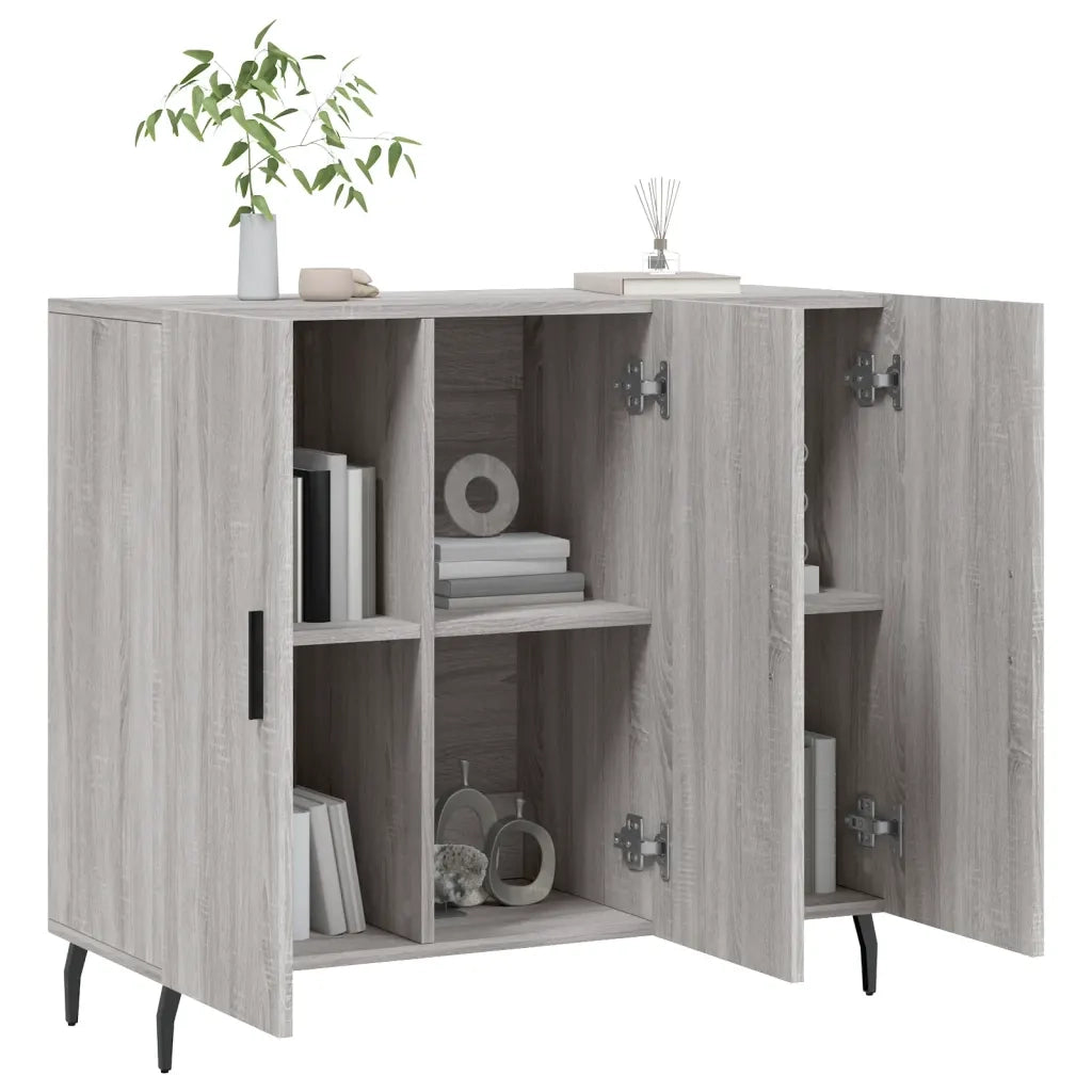 Credenza Grigio Sonoma 90x34x80 cm in Legno Multistrato 828130