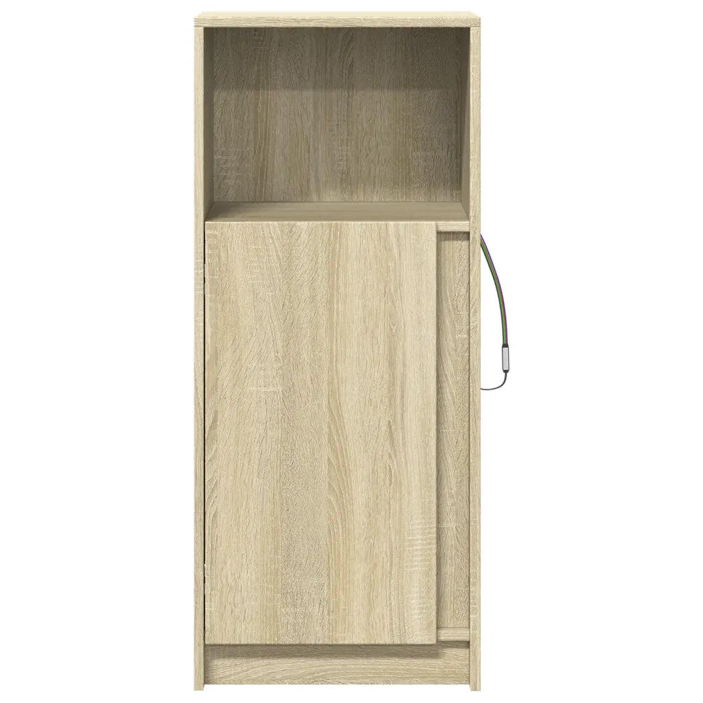 Credenza con LED-Buffet-Armadio da cucina Rovere Sonoma 42,5x34x100 cm Legno Multistrato