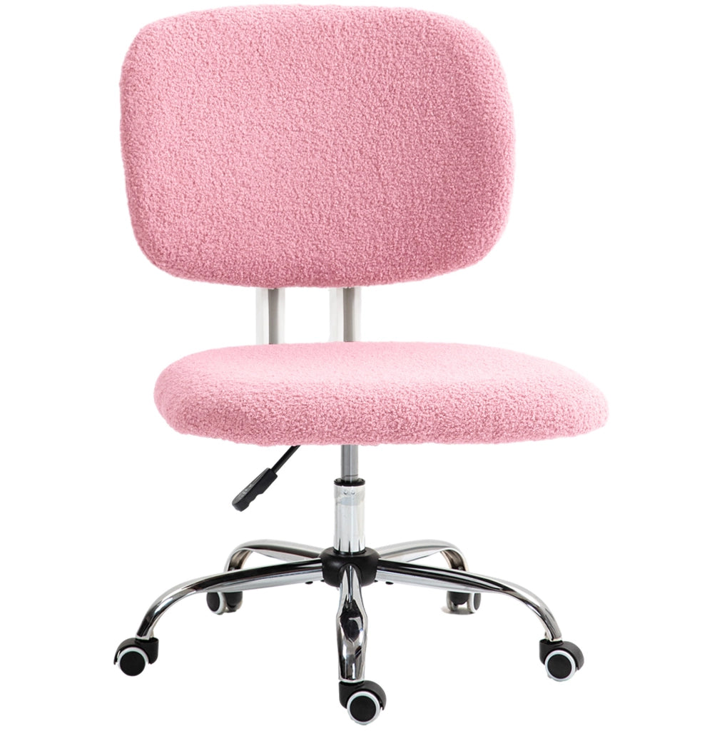 Sedia da ufficio ergonomica rosa regolabile in altezza
