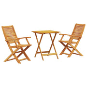 Set Bistro Pieghevole 3 pcs Marrone Legno di Acacia Massello 3375691