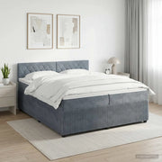 Letto box spring con materasso Grigio Scuro 200 x 200 cm 3451740