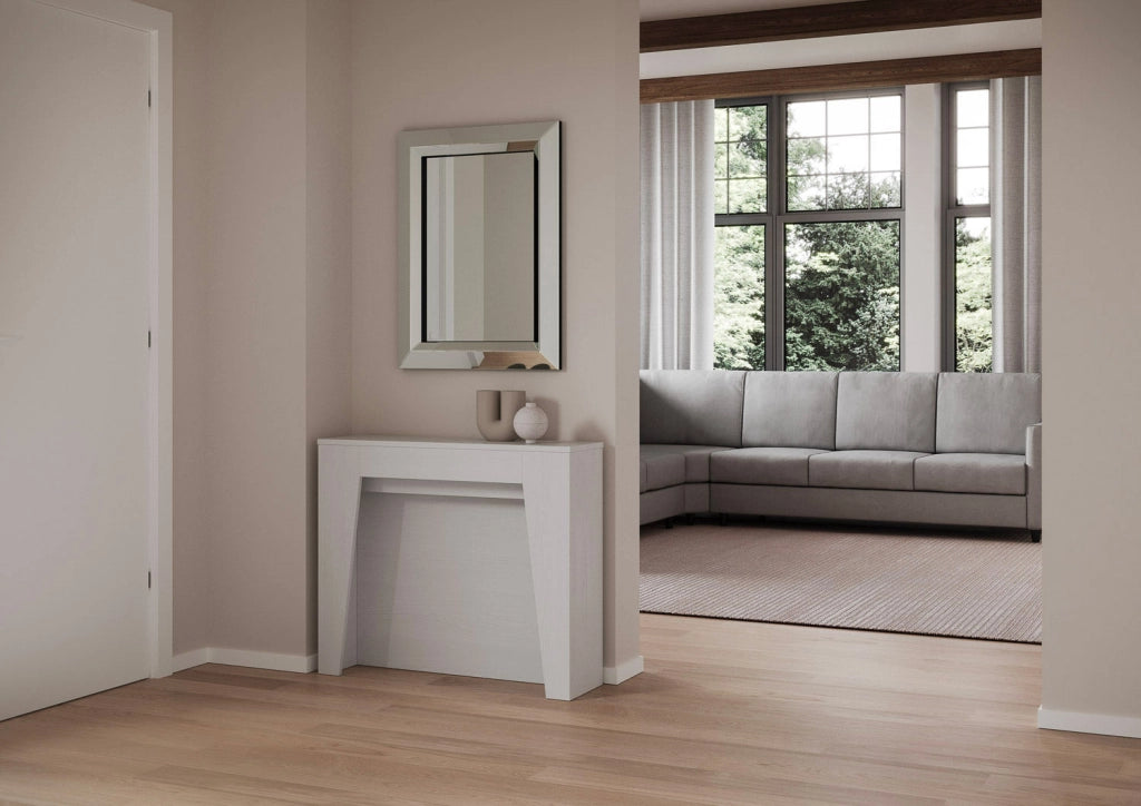 Consolle Allungabile 90x25/211 cm Pannelli in Nobilitato Anea Bianco Frassino