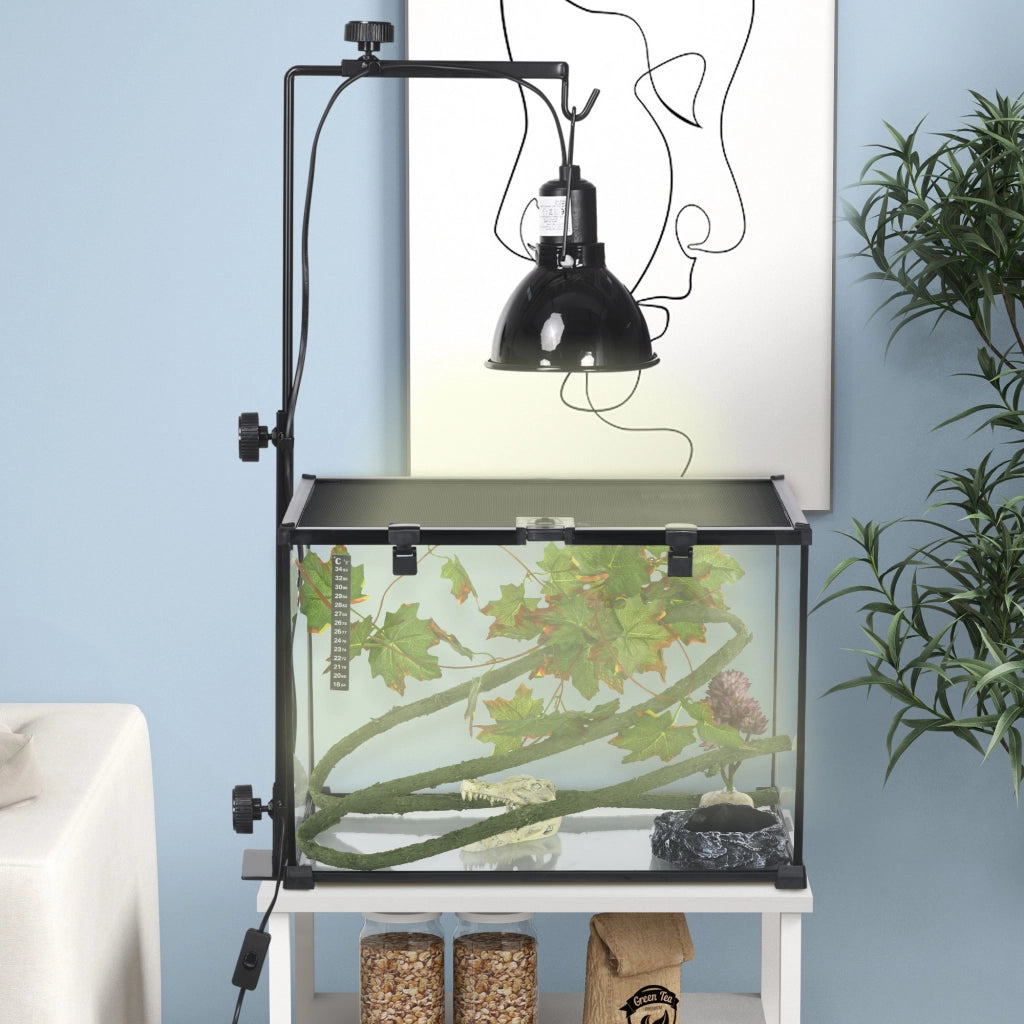 Lampada Riscaldante per Rettili Regolabile - Zephmum - Nero Acciaio 32x9x67 cm