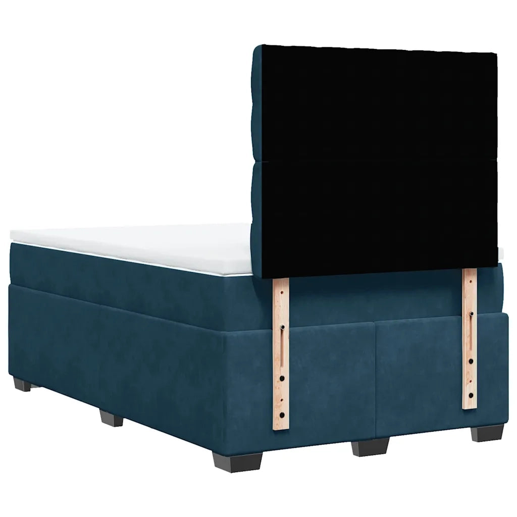 vidaXL Giroletto a Molle con Materasso Blu 120x200 cm in Velluto