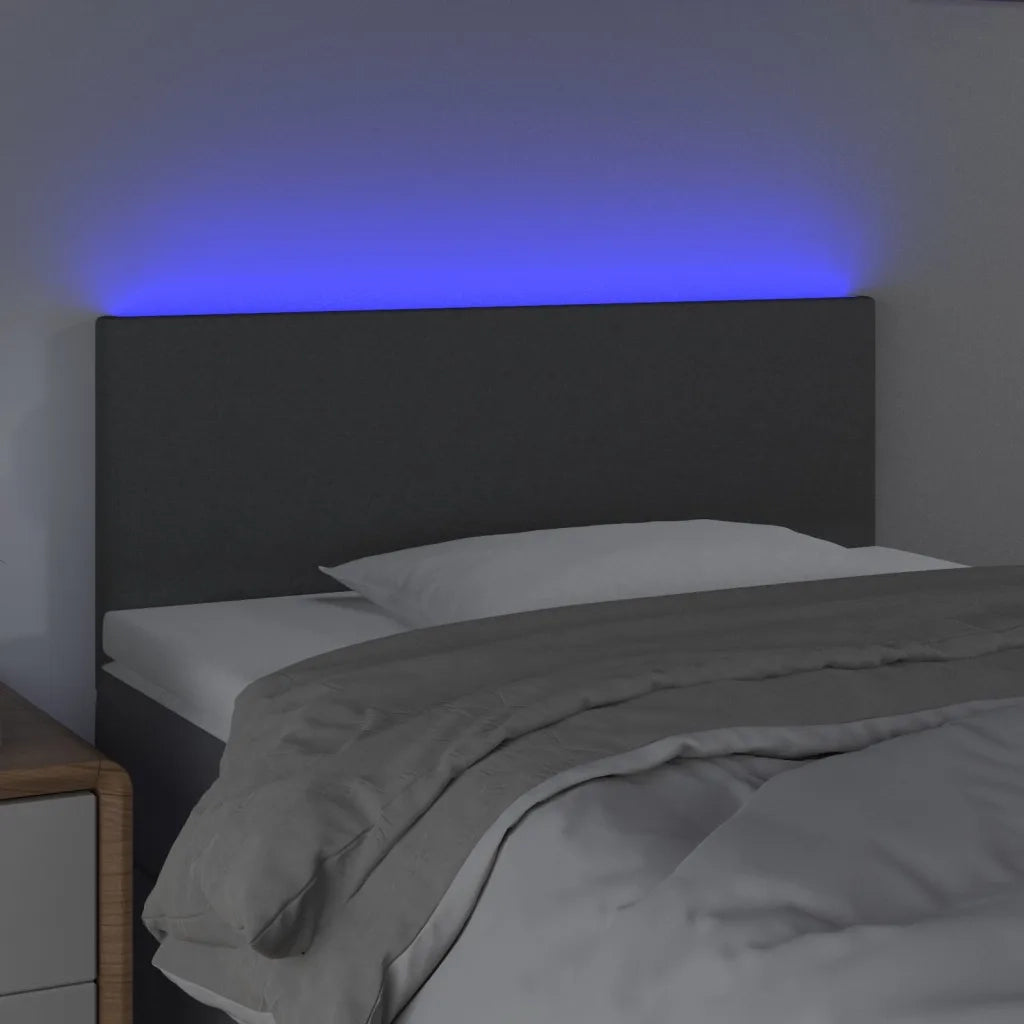 Testiera a LED-Testata con LED Grigio Scuro 90x5x78/88 cm in Tessuto 414897