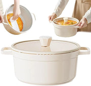 Piatto da pane, Piatto da pane con coperchio, 5 litri piatto da pane antiscorrosione con coperchio ricircolante, maniglie doppie, padella in smalto, adatto per forni a gas e piastre elettriche.