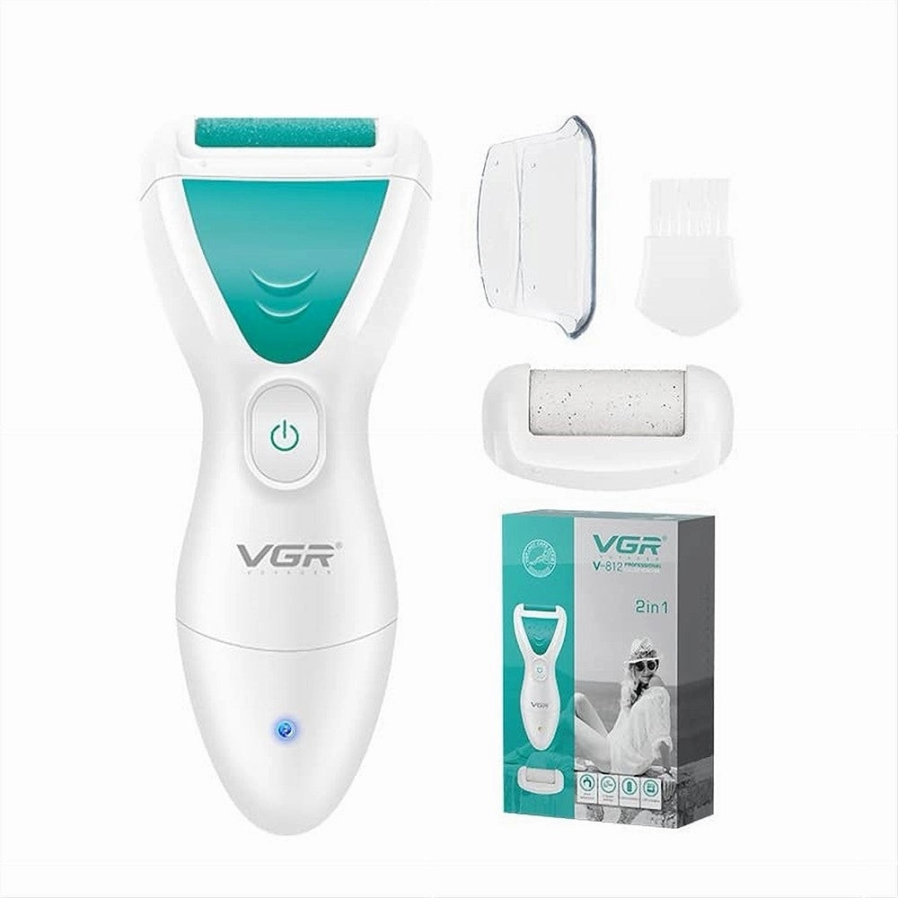 Trade Shop - Kit Per Rimozione Calli 2in1 Ricaricabile Pedicure Portatile Impermeabile V-812 -