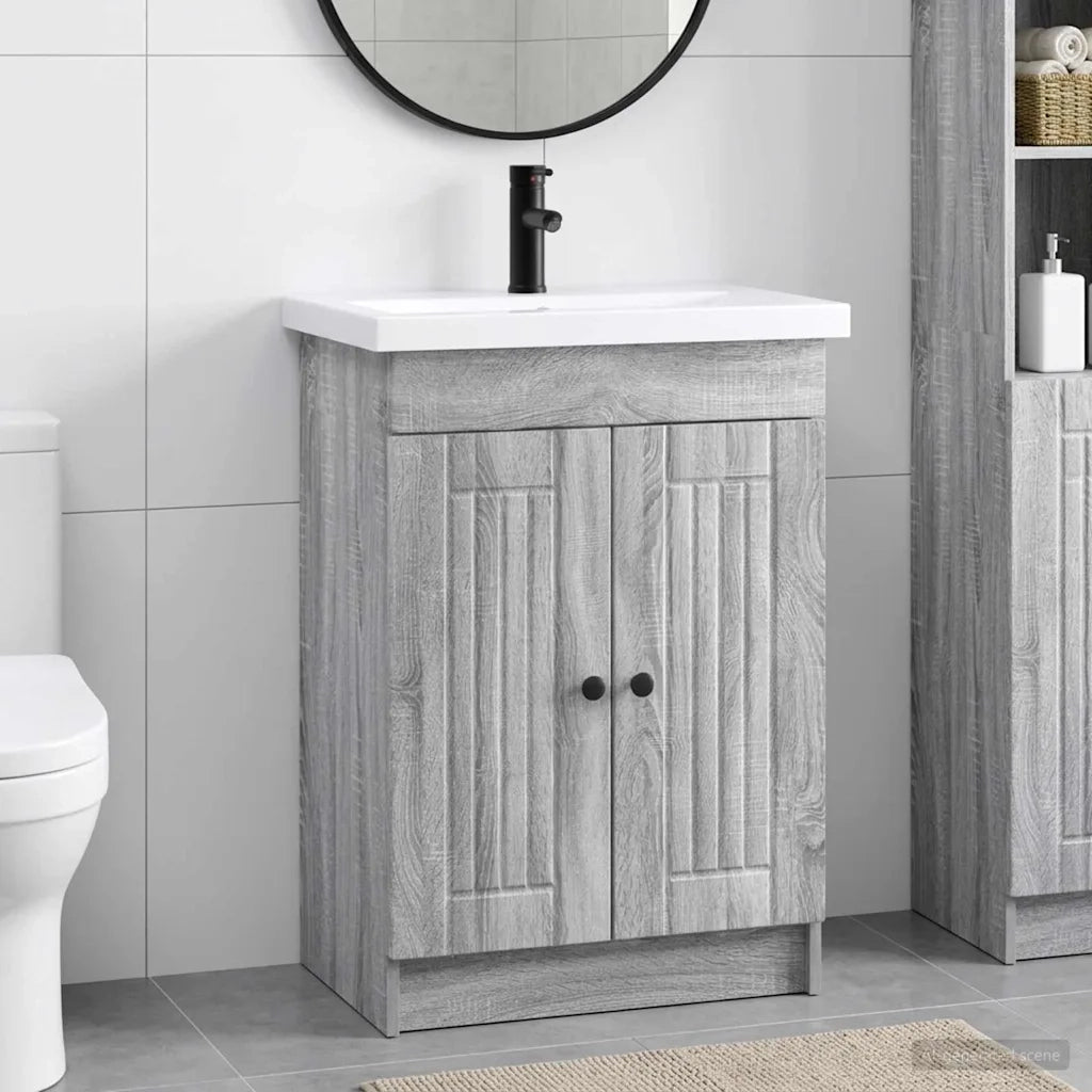 Set di mobili per il bagno Sonoma grigio 78,5 x 37,5 x 81 cm 3404200