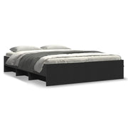 Letto matrimoniale | Letto per adulti | Giroletto Nero 150x200 cm in Legno Multistrato