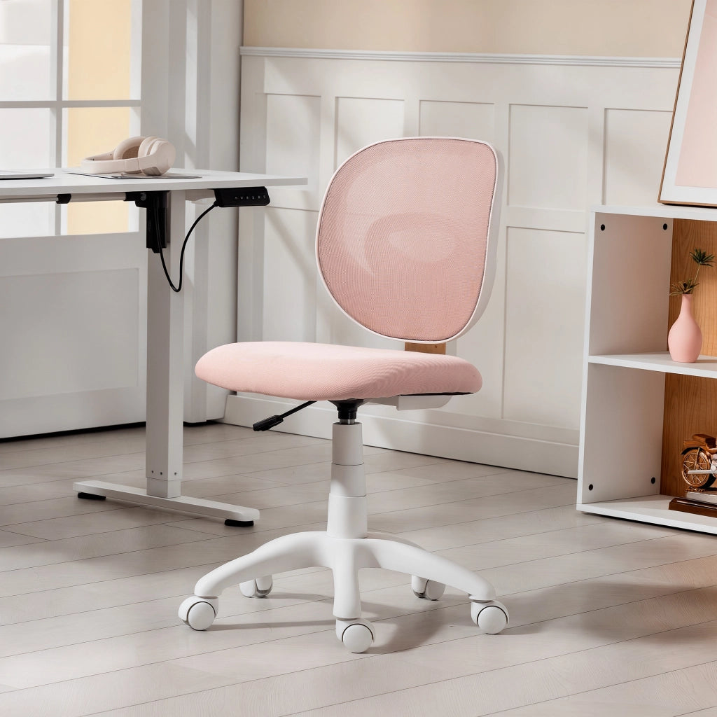 Sedia da ufficio ergonomica ¨C zephmum ¨C schienale a C, regolabile in altezza, rosa