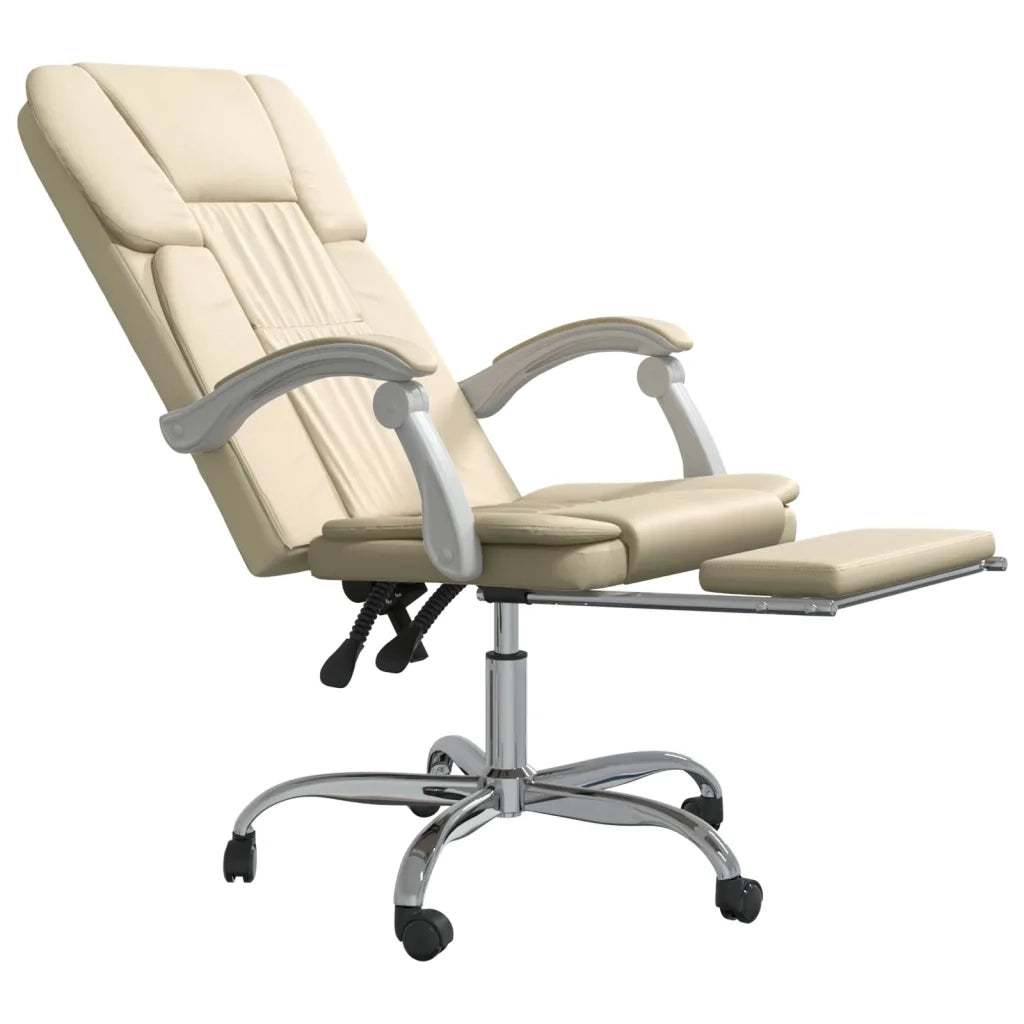 Poltrona da Ufficio Reclinabile Crema in Similpelle 349622