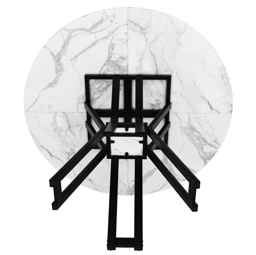 Tavolo da pranzo 100x100x76 cm con piedini regolabili; MDF e metallo nero