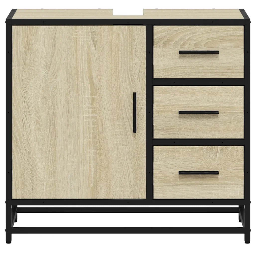 vidaXL Mobile Lavabo da Bagno Rovere Sonoma 65x33x60 cm in Truciolato
