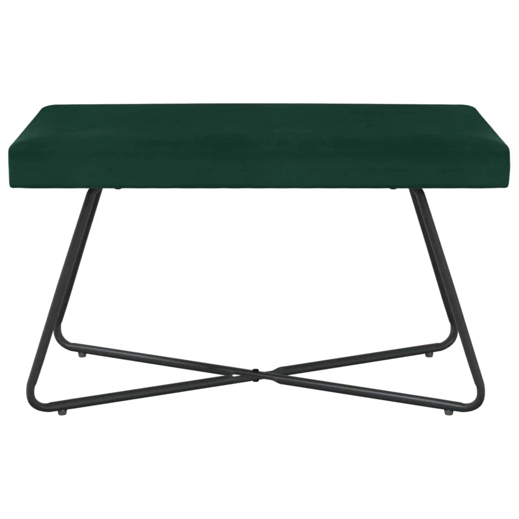 panchina Tinta unita Verde Scuro 80 x 40 x 45 cm Velluto 42038331