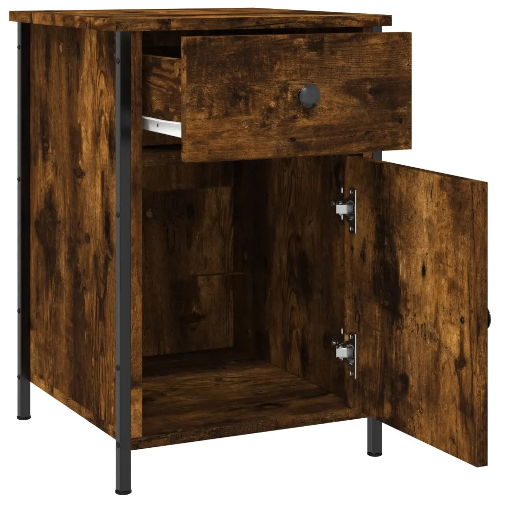 Comodino-Tavolino da notte Rovere Fumo 40x42x60 cm Legno Multistrato 325304