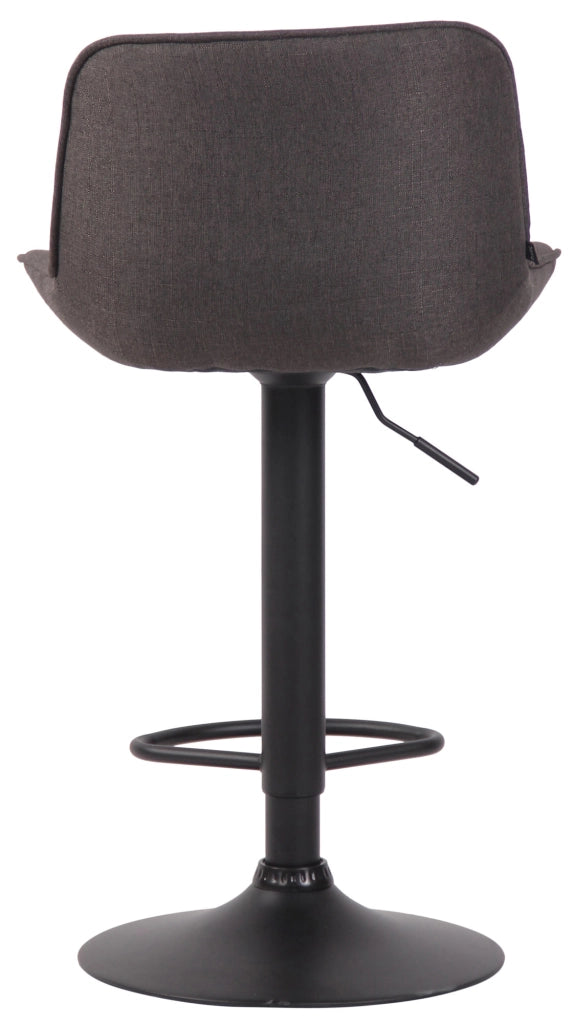 Sgabello Lentini in tessuto con poggiapiedi grigio scuro,nero