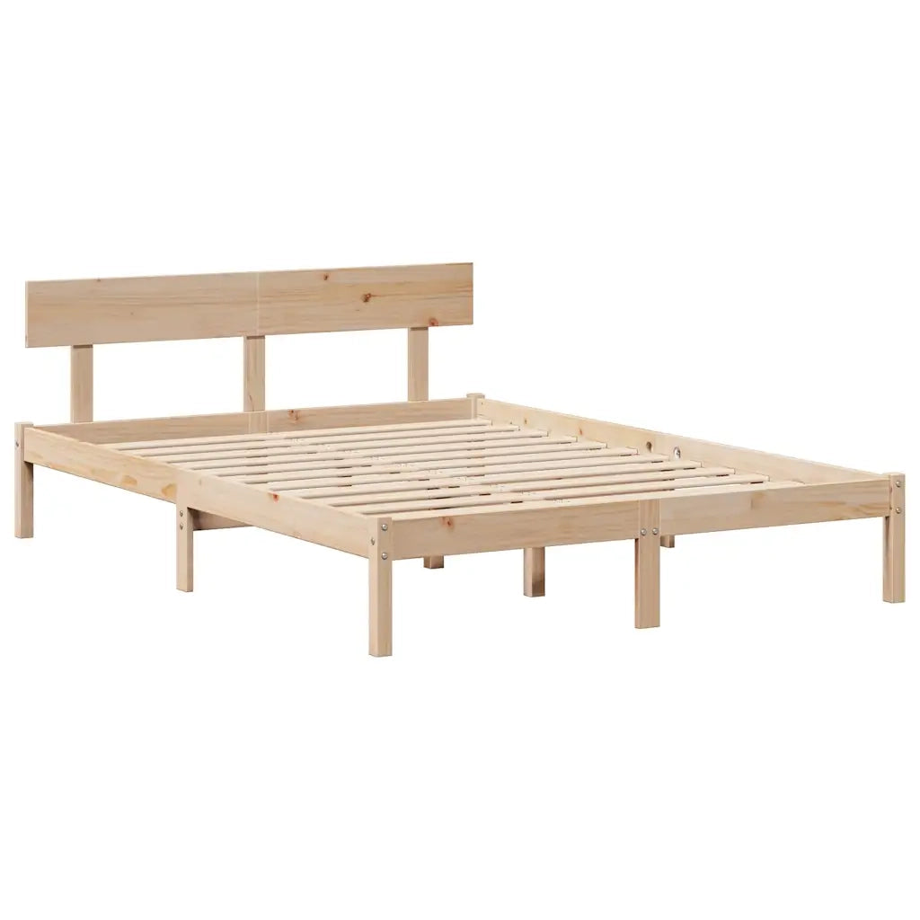 Letto senza Materasso 140x200 cm in Legno Massello di Pino