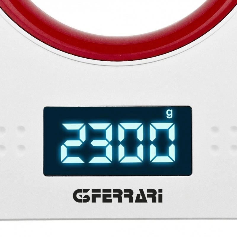 G3 Ferrari G20071 bilancia da cucina Rosso, Bianco Superficie piana Rettangolo Bilancia da cucina elettronica