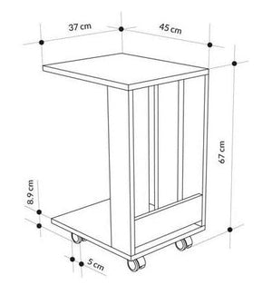 Tavolino da divano 37x45x67 cm Edi porta pc e riviste bianco