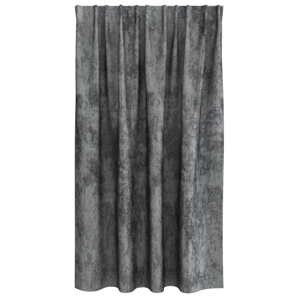 Tende in Velluto 2 pz con Occhielli Grigio 140x140 cm