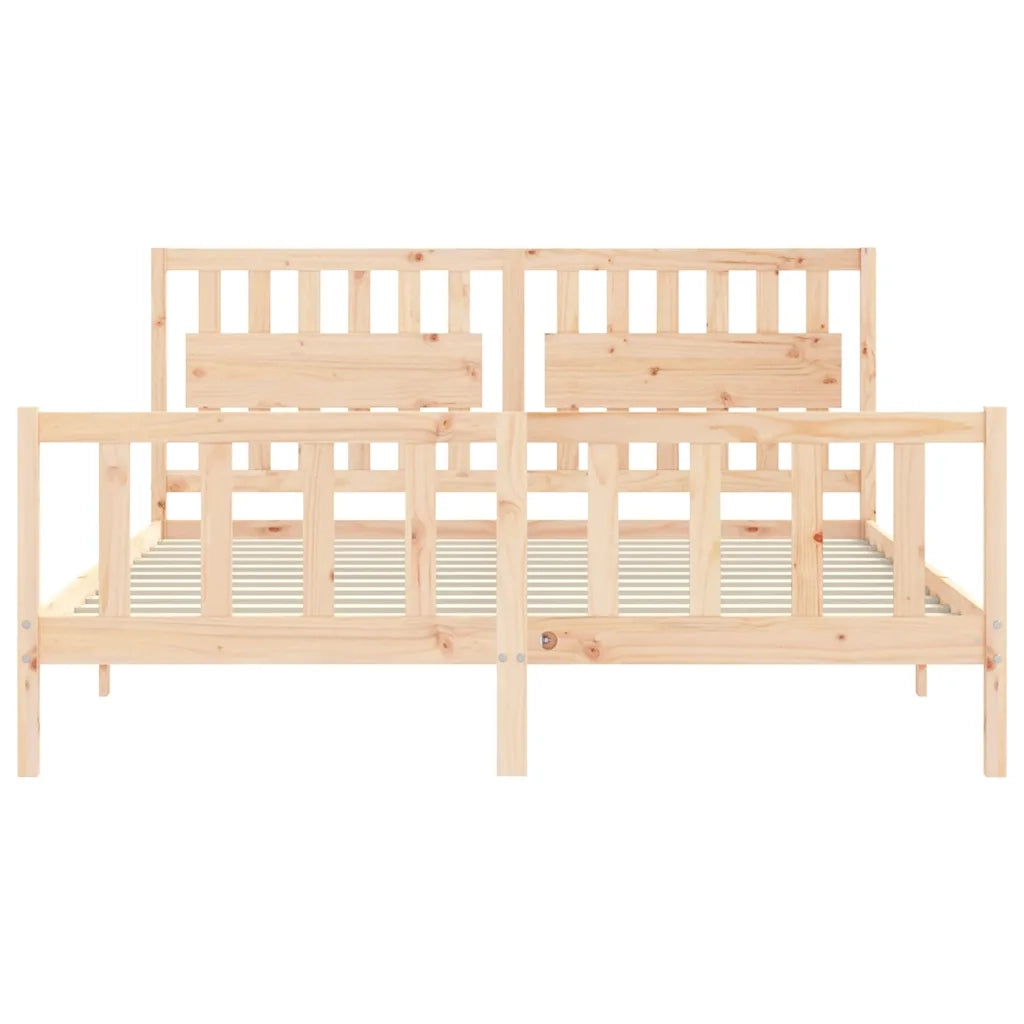 Giroletto con Testiera Super King Size-Struttura Letto in Legno Massello 569648