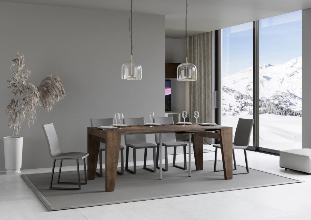 Consolle Allungabile 90-196x42x77 cm in Nobilitato Marrone