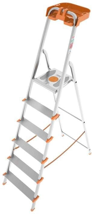 Scala Scaletto in Alluminio Attica con Portaoggetti Max 150 Kg 8 Gradini