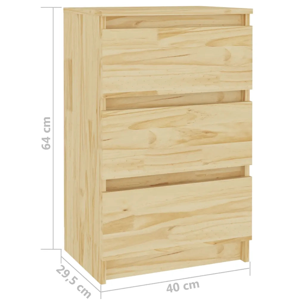 Comodini 2 pz-Set di 2 Tavolino da notte 40x29,5x64 cm in Legno Massello di Pino