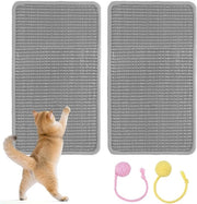 Mat per gatti 2 pezzi, 50x25 cm, con palline di sisal, piastrelle per gatti in legno naturale, piastrelle per gatti robuste, protezione contro graffi per divano, mobili e muro