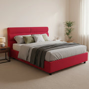 Briona, Letto Piazza e Mezza Sfoderabile Made in Italy, Rosso