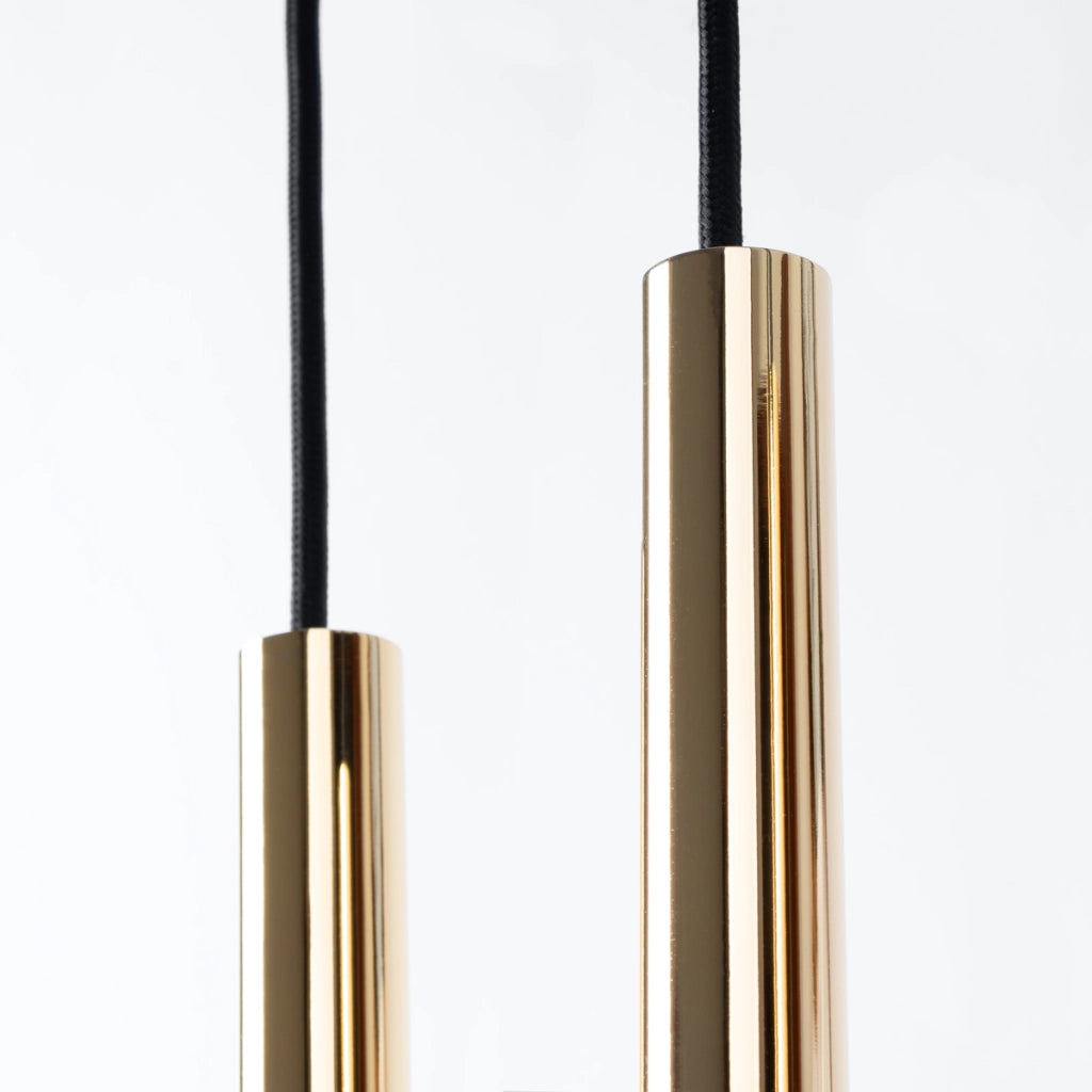 Lampada da soffitto moderna in acciaio a 3 luci color verde oceano PATELO, oro lucido
