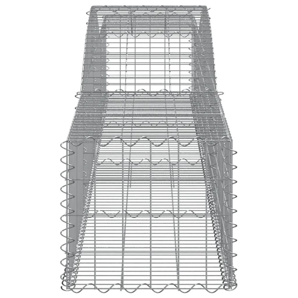 Set di 2 gabbioni ad arco per recinzione gabbia o muro di contenimento 400 x 50 x 40/60 cm ferro zincato argento 02_0041413