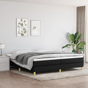 Struttura Letto a Rete a Molle-Giroletto Nero 200x200 cm in Tessuto 744558